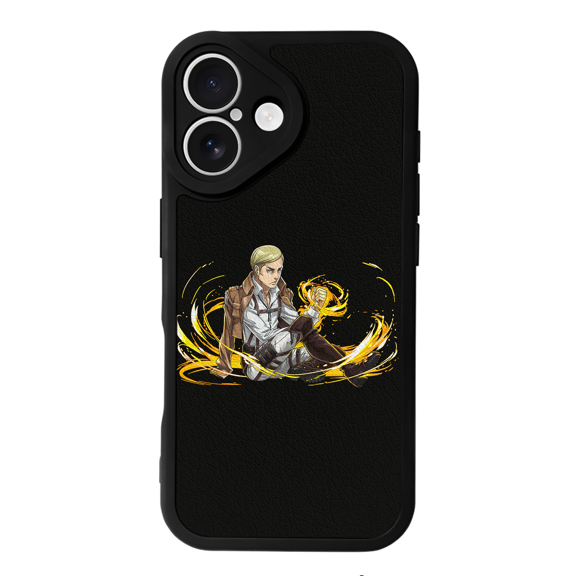 （画像用） 進撃の巨人 エルヴィン・スミス Attack on Titan Erwin Smith 【iPhone 16シリーズ対応】シリコンスマホケース（レザー調） 材質：シリコン